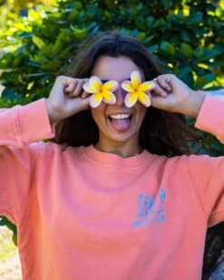 Salty Crew Line Up Hot Coral Premium Crew