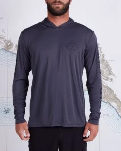Salty Crew Tippet Iron Grey Hood Sunshirt