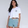 Salty Crew Tippet Tropic White Crop Tee -Salty Crew 20035518W WHT 1