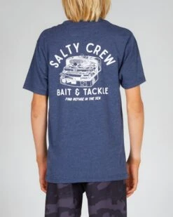 Salty Crew Tackle Box Boys Navy Heather S/S Tee