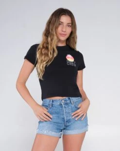 Salty Crew Summer Vibe Black Baby Tee