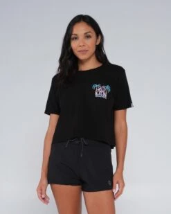 Salty Crew Postcard Black Crop Tee -Salty Crew 20035593W BLK 3
