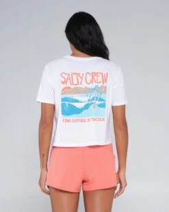 Salty Crew Postcard White Crop Tee -Salty Crew 20035593W WHT 2