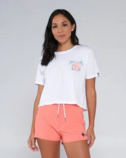 Salty Crew Postcard White Crop Tee -Salty Crew 20035593W WHT 3