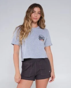 Salty Crew The Wave Athletic Heather Crop Tee