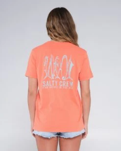 Salty Crew Line Up Hot Coral Boyfriend Tee -Salty Crew 20035599W HCO 2