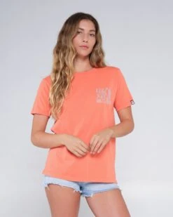 Salty Crew Line Up Hot Coral Boyfriend Tee -Salty Crew 20035599W HCO 3