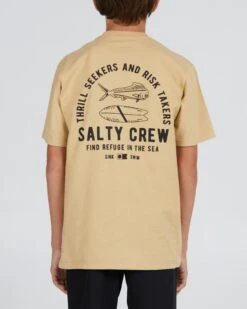 Salty Crew Lateral Line Boys Camel S/S Tee
