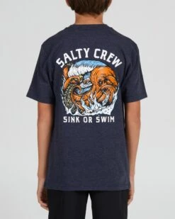 Salty Crew Tsunami Boys Navy Heather S/S Tee