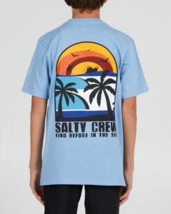 Salty Crew Beach Day Boys Marine Blue S/S Tee