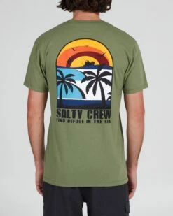 Salty Crew Beach Day Sage Green S/S Premium Tee
