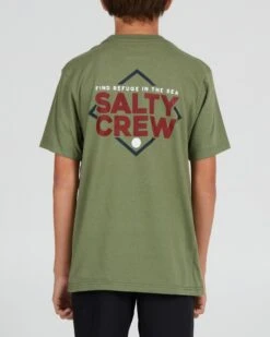 Salty Crew No Slack Boys Sage Green S/S Tee