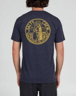 Salty Crew In Fishing We Trust Navy Heather S/S Premium Tee