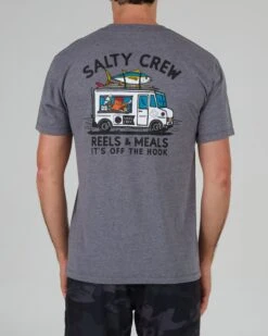 Salty Crew Reels & Meals Athletic Heather S/S Premium Tee