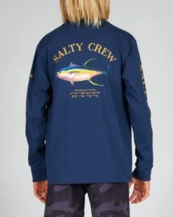 Salty Crew Ahi Mount Boys Navy L/S Tee