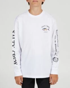 Salty Crew Ahi Mount Boys White L/S Tee