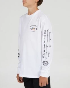 Salty Crew Ahi Mount Boys White L/S Tee -Salty Crew 20135011Y WHT OMSIDELEFT