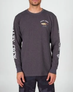 Salty Crew Ahi Mount Charcoal Heather L/S Standard Tee -Salty Crew 20135011 CHARHEA OMFRONT