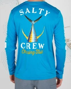 Salty Crew Tailed Blue L/S Sunshirt -Salty Crew 20135037 BLUE OMBACK