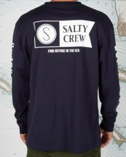 Salty Crew Alpha Navy L/S Premium Tee