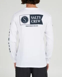 Salty Crew Alpha White L/S Premium Tee -Salty Crew 20135143 WHT OMBACK
