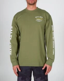 Salty Crew Bigmouth Sage L/S Premium Tee -Salty Crew 20135144 SAGE OMFRONT