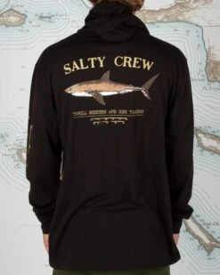 Salty Crew Bruce Black Hood Tech Tee -Salty Crew 20135213 BLK OMBACK