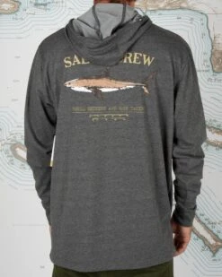 Salty Crew Bruce Charcoal Hood Tech Tee -Salty Crew 20135213 CHARHEA OMBACK