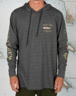 Salty Crew Bruce Charcoal Hood Tech Tee