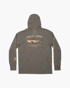 Salty Crew Bruce Charcoal Hood Tech Tee -Salty Crew 20135213 CHAR BACK