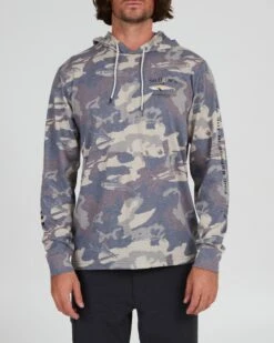 Salty Crew Bruce Sand Camo Hood Tech Tee