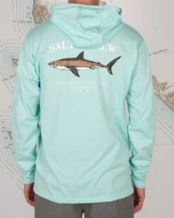 Salty Crew Bruce Sea Foam Hood Tech Tee -Salty Crew 20135213 SEAFOAM OMBACK