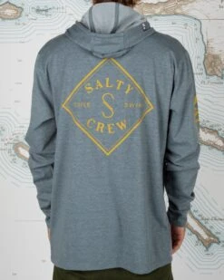 Salty Crew Tippet Blue Pocket Hood Tech Tee -Salty Crew 20135237 BLUE OMBACK