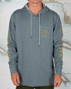 Salty Crew Tippet Blue Pocket Hood Tech Tee
