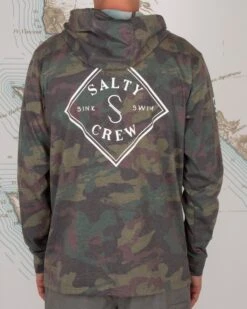 Salty Crew Tippet Camo Pocket Hood Tech Tee -Salty Crew 20135237 CAMO OMBACK