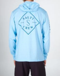 Salty Crew Tippet Light Blue Pocket Hood Tech Tee -Salty Crew 20135237 LBL OMBACK