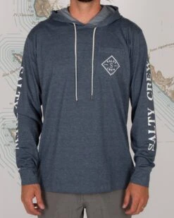 Salty Crew Tippet Navy Pocket Hood Tech Tee