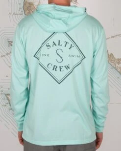 Salty Crew Tippet Sea Foam Pocket Hood Tech Tee