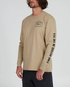 Salty Crew Stealth Khaki Heather L/S Standard Tee -Salty Crew 20135284 KHAHEA OMSIDELEFT