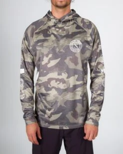 Salty Crew Palomar Camo Tan Pinnacle + Hood Sunshirt