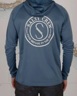Salty Crew Palomar Harbor Blue Pinnacle + Hood Sunshirt