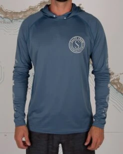 Salty Crew Palomar Harbor Blue Pinnacle + Hood Sunshirt -Salty Crew 20135315 HARBOR OMFRONT