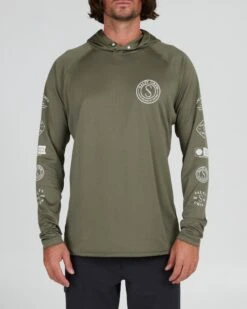 Salty Crew Palomar Olive Pinnacle + Hood Sunshirt