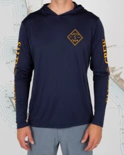 Salty Crew Tippet Navy Hood Sunshirt