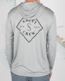 Salty Crew Tippet Silver Hood Sunshirt -Salty Crew 20135323 SLVR OMBACK