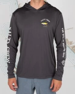 Salty Crew Ahi Mount Charcoal Hood Sunshirt