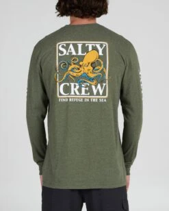 Salty Crew Ink Slinger Forest Heather L/S Standard Tee
