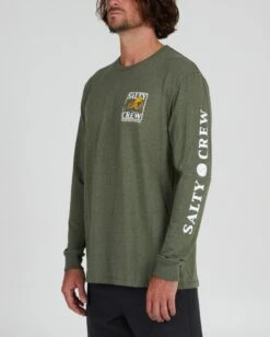 Salty Crew Ink Slinger Forest Heather L/S Standard Tee -Salty Crew 20135367 FRSTHTR OMSIDELEFT