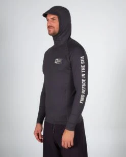 Salty Crew Thrill Seekers Black Hood Surf Shirt -Salty Crew 20135400 BLK OMSIDELEFT