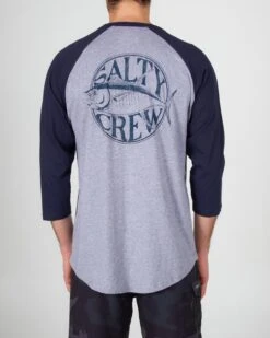Salty Crew Tuna Time Navy L/S Baseball Tee
